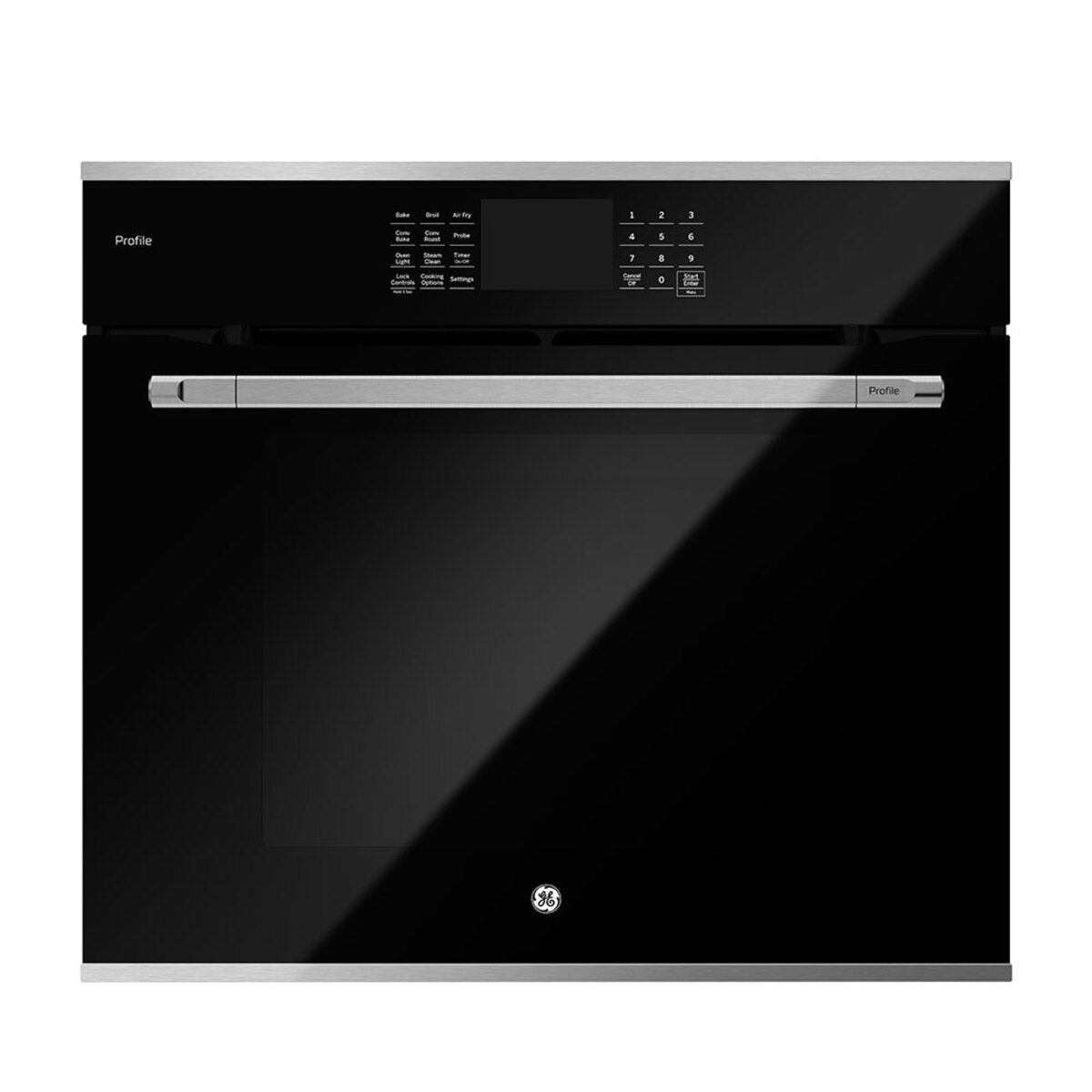 Horno Eléctrico 220 V 80 cm Vidrio negro con acero inoxidable GE PROFILE