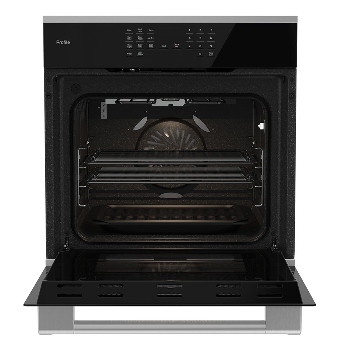 Horno Eléctrico 127 V 60 cm Vidrio negro con acero inoxidable GE Profile