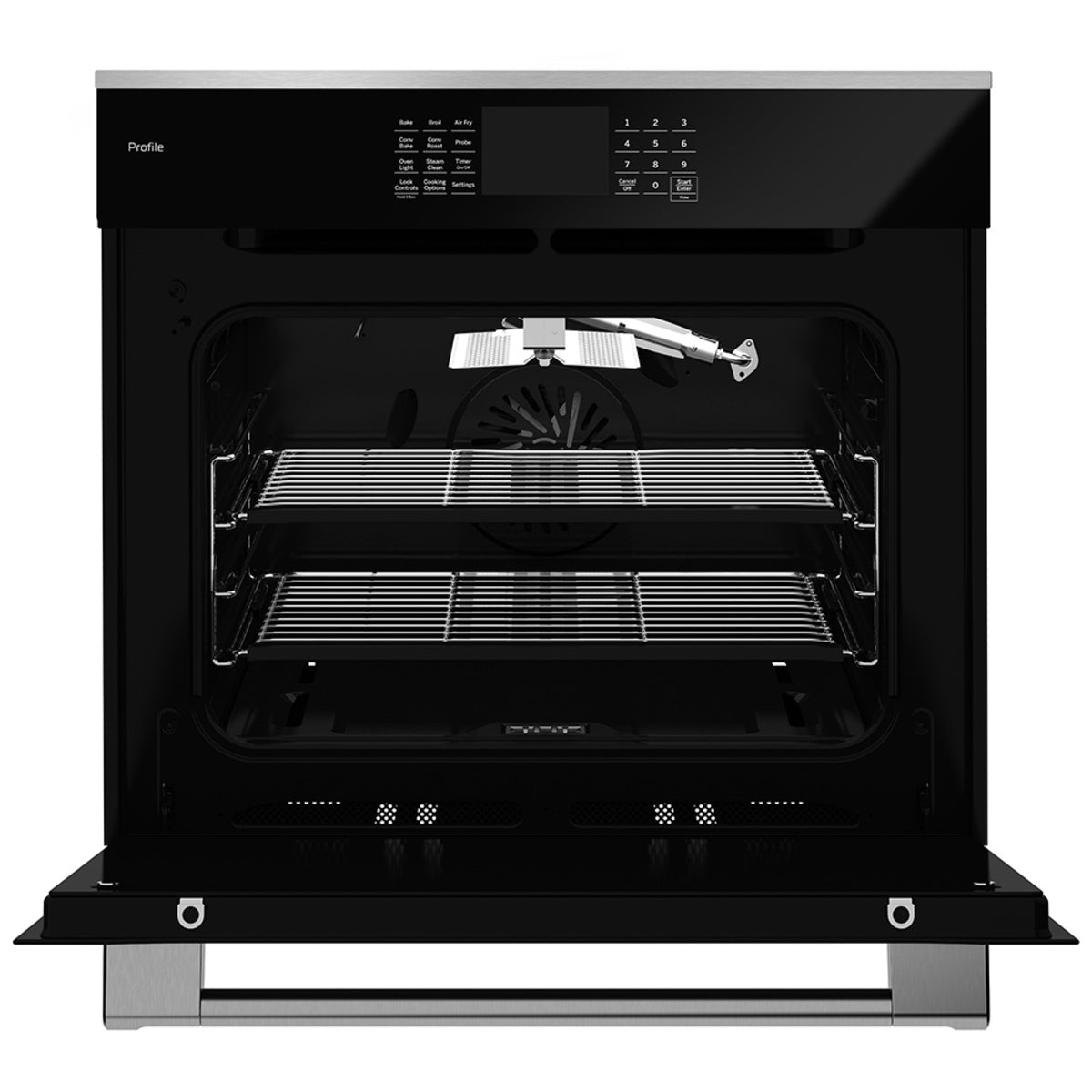 Horno a Gas LP 80 cm Acero inoxidable con vidrio negro GE Profile