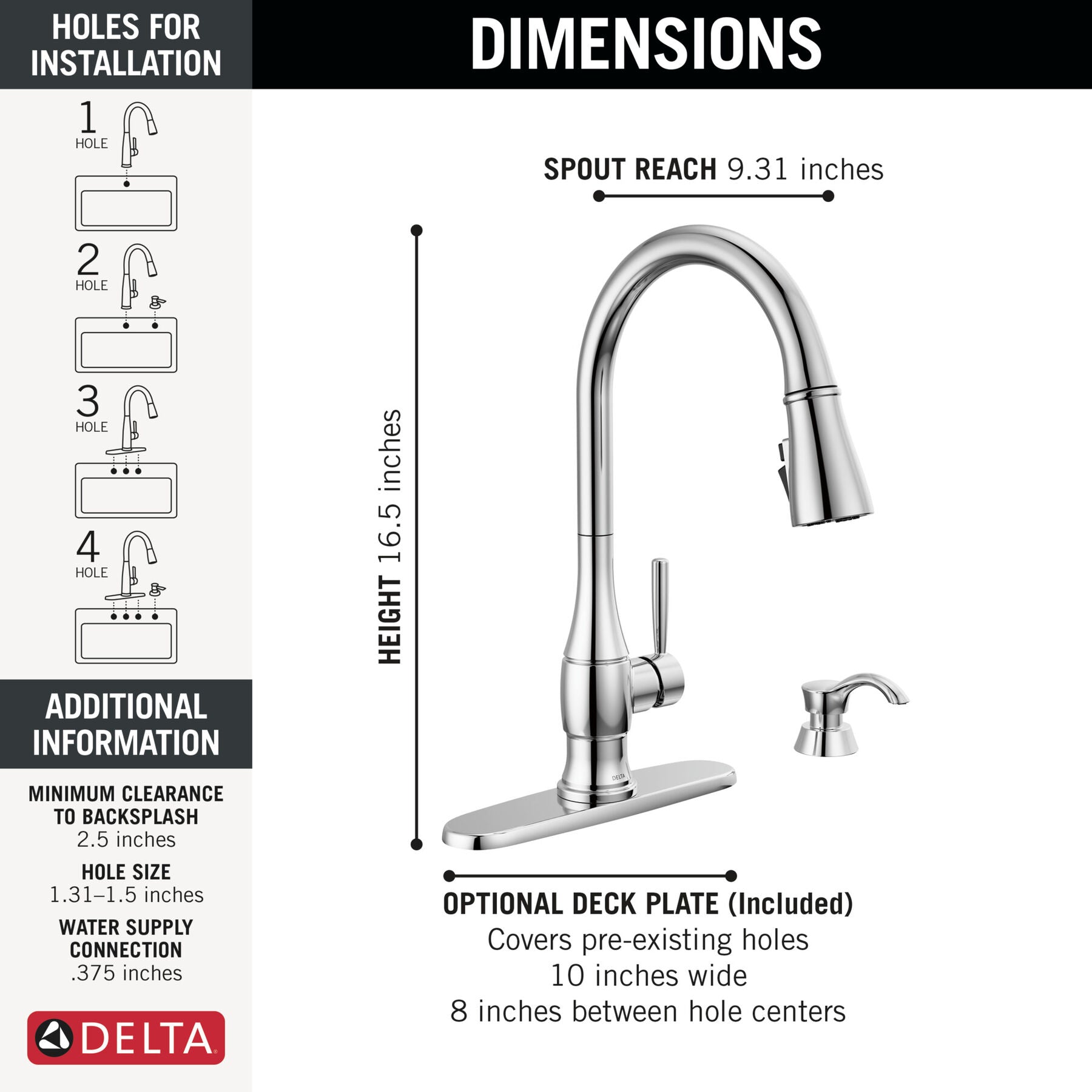 Monomando de cocina con dispensador de jabón y tecnología ShieldSpray - Delta Hazelwood Delta Grifo