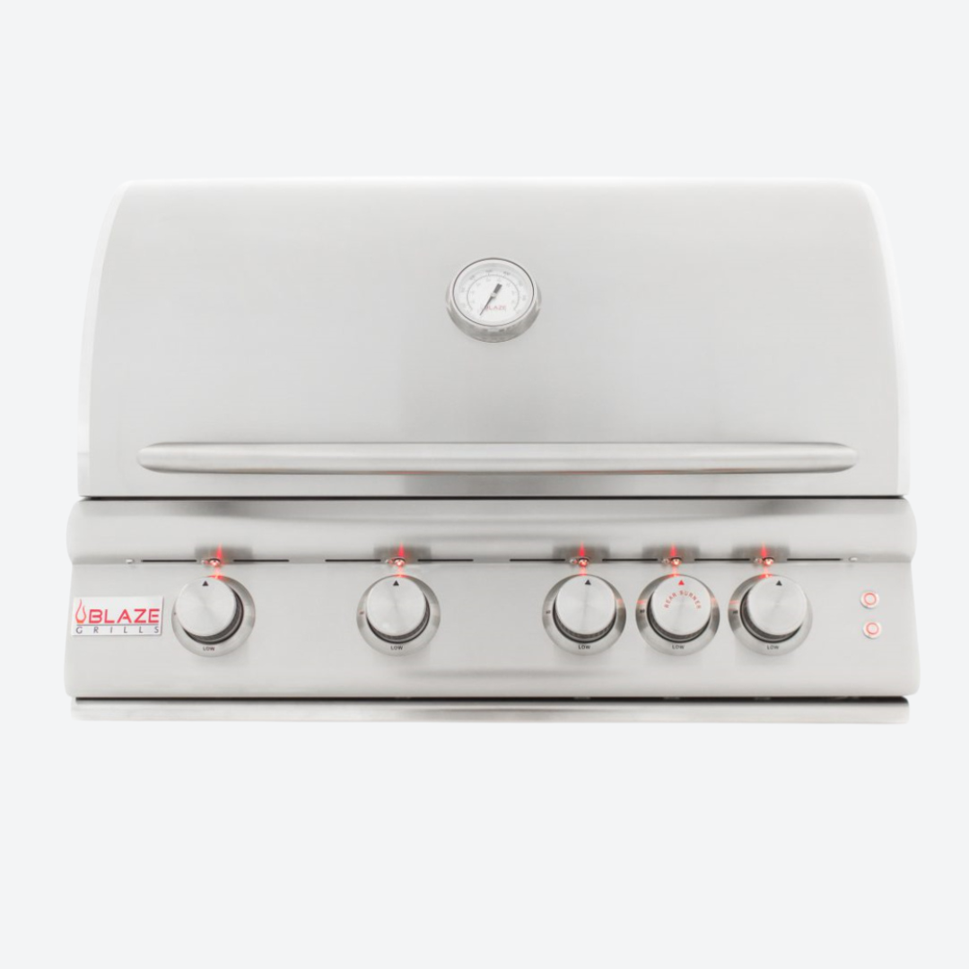 Asador de gas natural integrada de 4 quemadores acero inoxidable 82.55 cm 32.50″ BLAZE BLZ-4LTEPRO-LP/NG