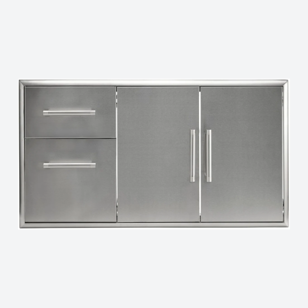 Puertas de acceso doble y cajón para asador 114.94 cm 45.25" COYOTE C3-CD2DC