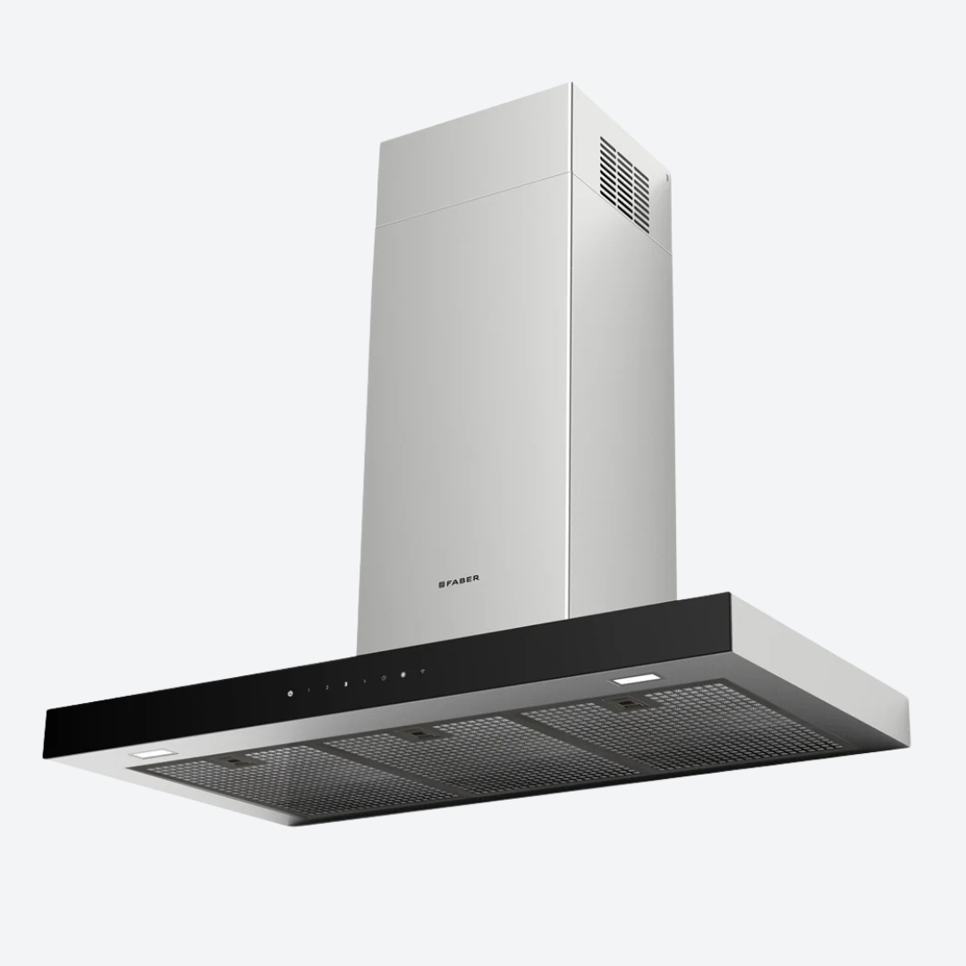 Campana extractora inteligente de vidrio negro montaje en pared 76,04 cm 29,94" FABER STGL30SSV
