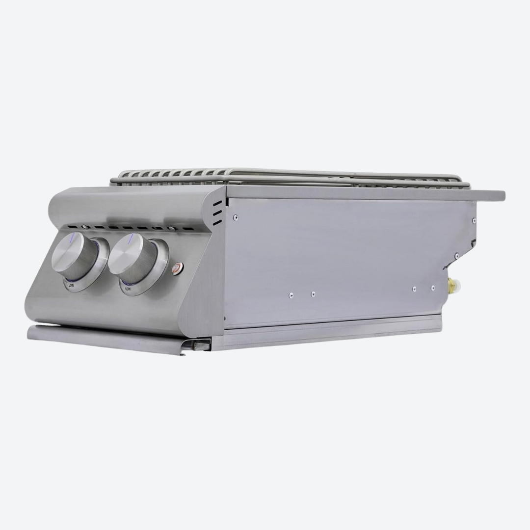 Asador de doble cara de acero inoxidable con tapa Premium LTE 27.94 cm 11.0″ BLAZE BLZ-SB2-LTE3-LP/NG