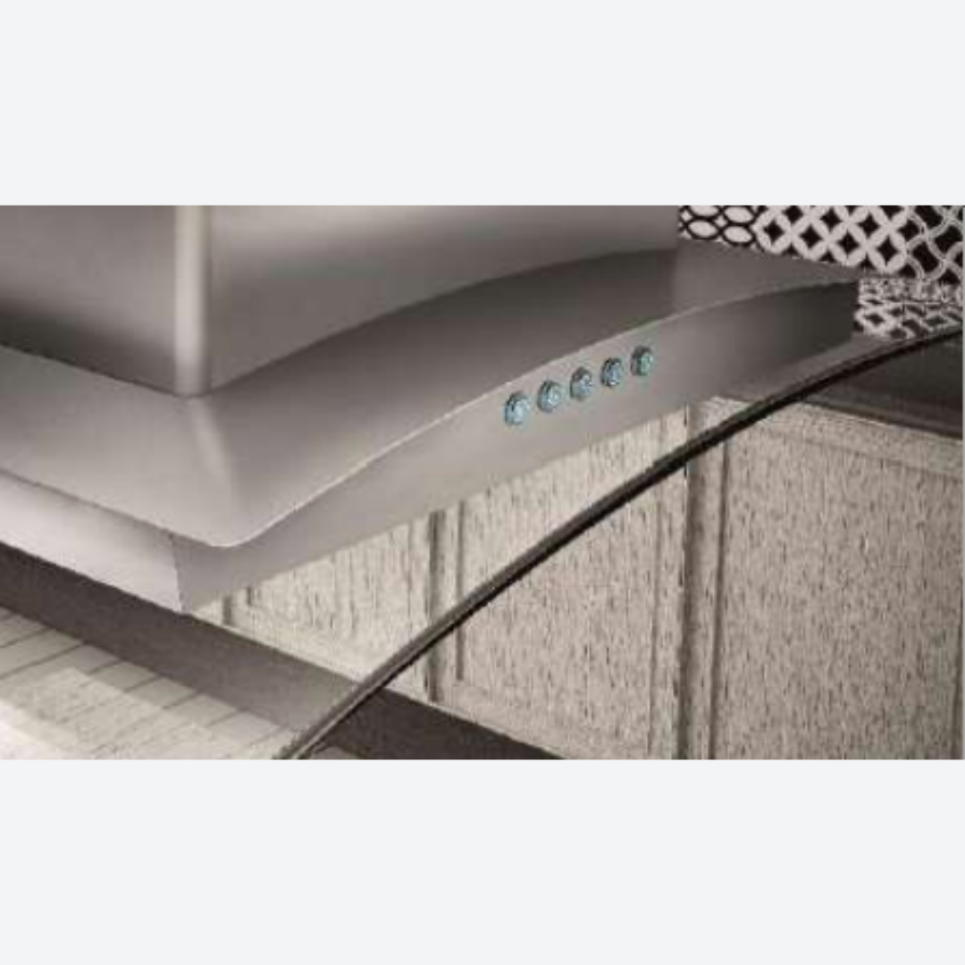 Camapana de Isla Vidrio curvo acero inoxidable CINGOLI 91.4cm 36" ELICA PRF0180573