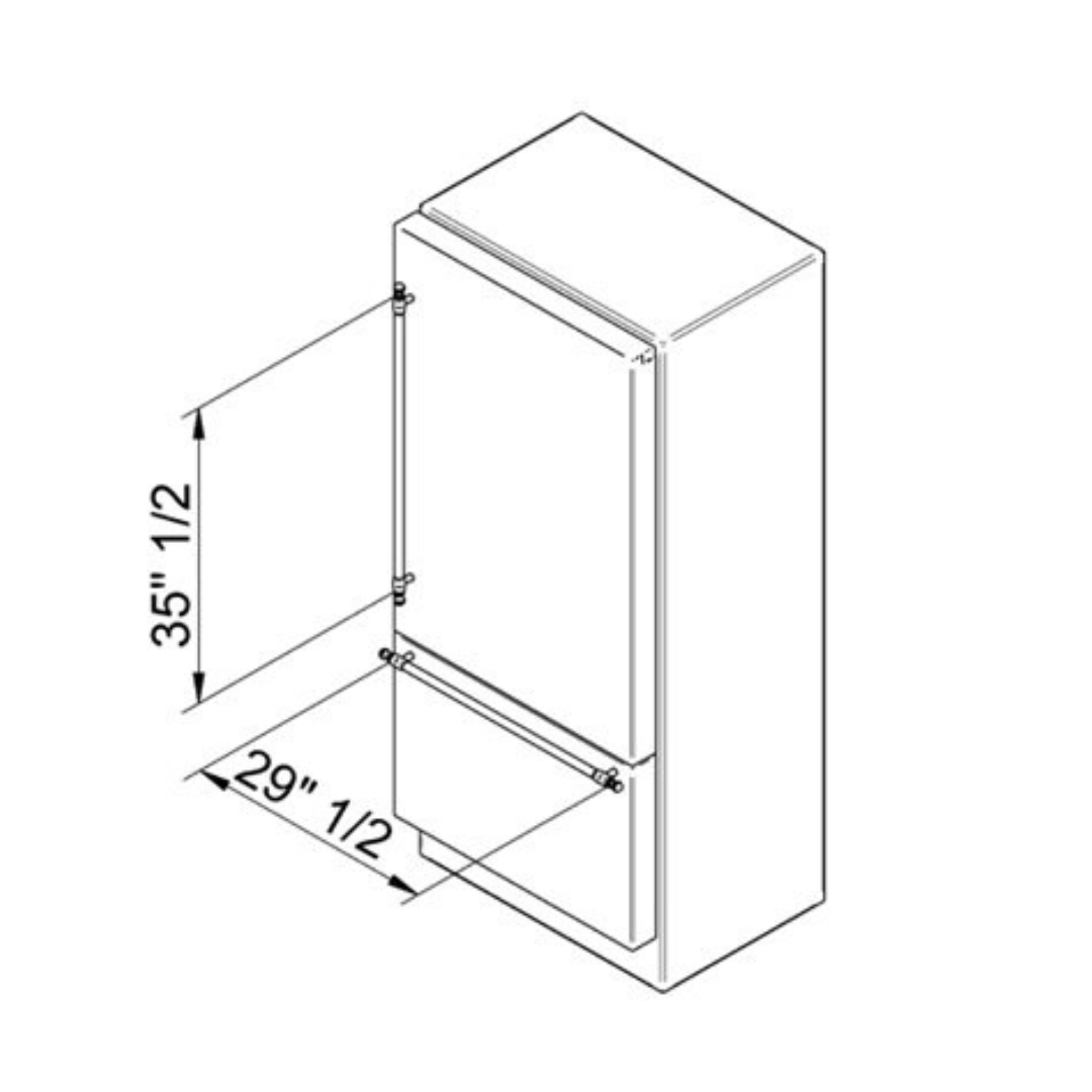 Kit de manijas para refrigeradores empotrados 91.4cm 36" BERTAZZONI HERHK36P