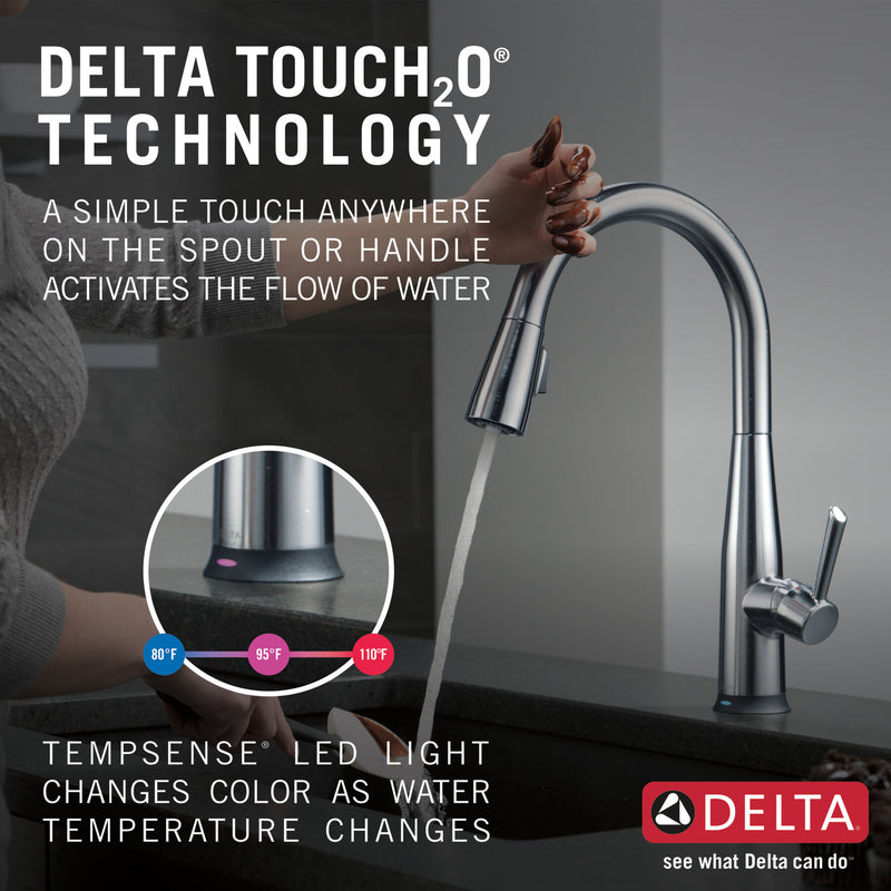 Monomando de Cocina Pull-Down con Tecnología Touch2o® Delta Este Delta Grifo