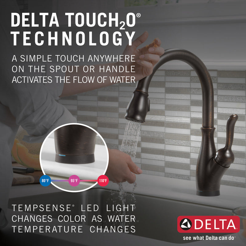 Monomando de Cocina Pull-Down con Tecnología Touch2o® Leland Delta Delta Grifo