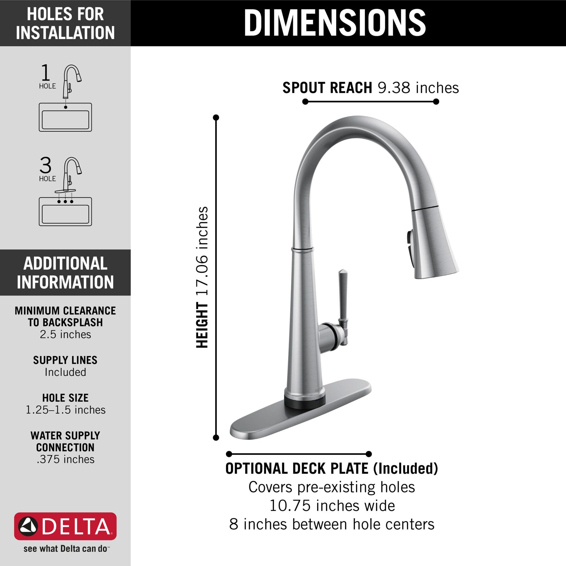 Monomando de Cocina con Tecnología Touch2o® en Lumicoat - Delta Emmeline Delta Grifo