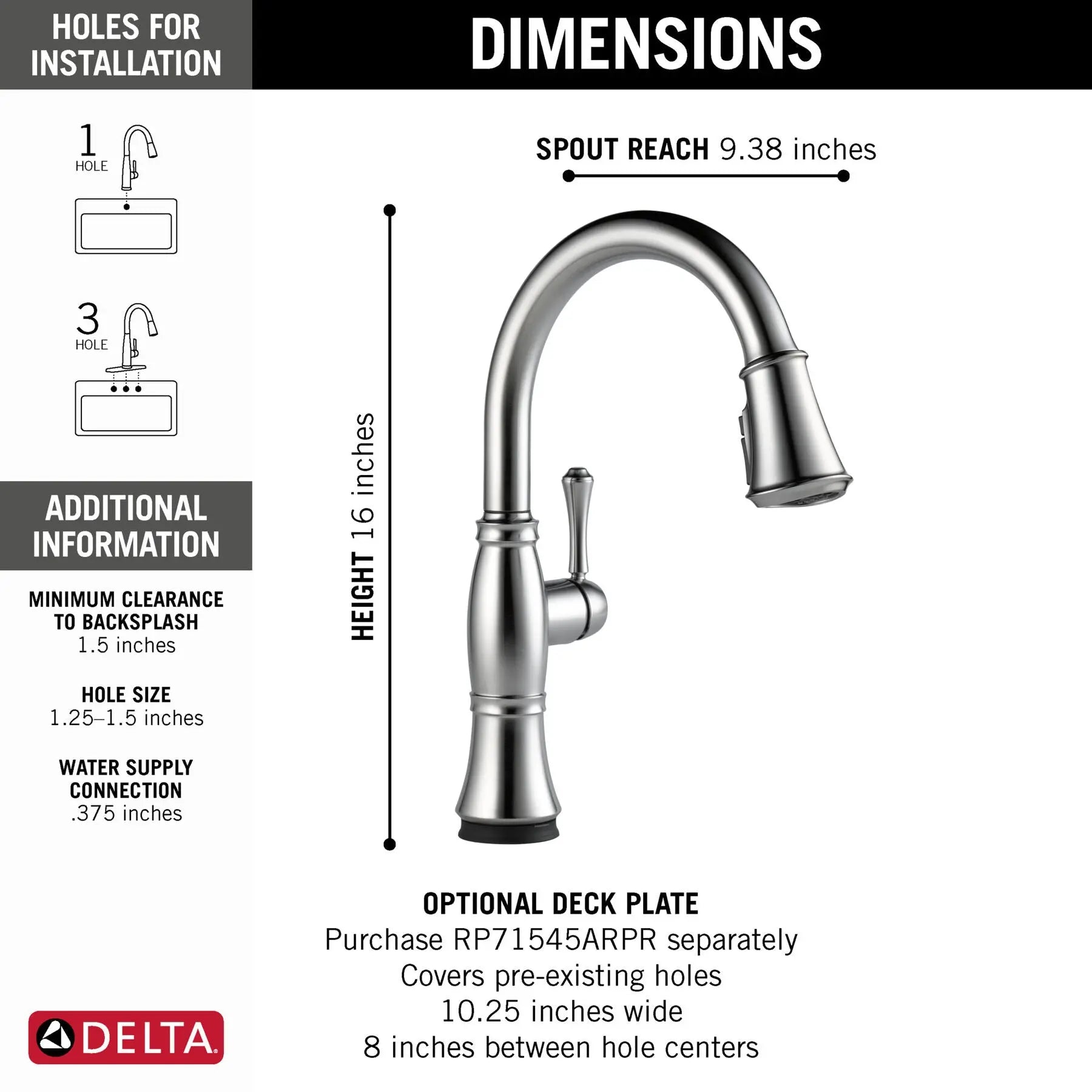 Monomando de Cocina Pull-Down - Tecnologia Touch2o® y Shieldspray® - Cassidy - Delta -  Delta Grifo 