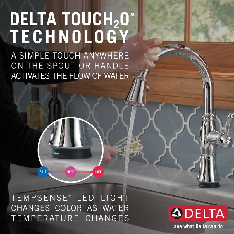 Monomando de Cocina Pull-Down - Tecnologia Touch2o® y Shieldspray® - Cassidy - Delta -  Delta Grifo 