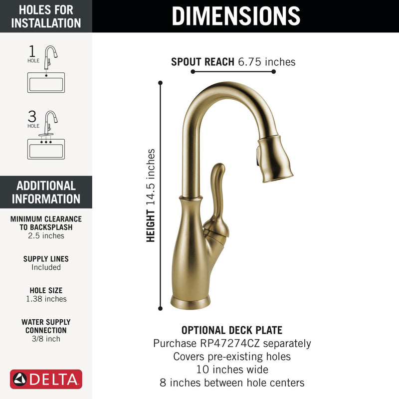 Monomando para Bar Pull Down - Delta Leland Delta Grifo