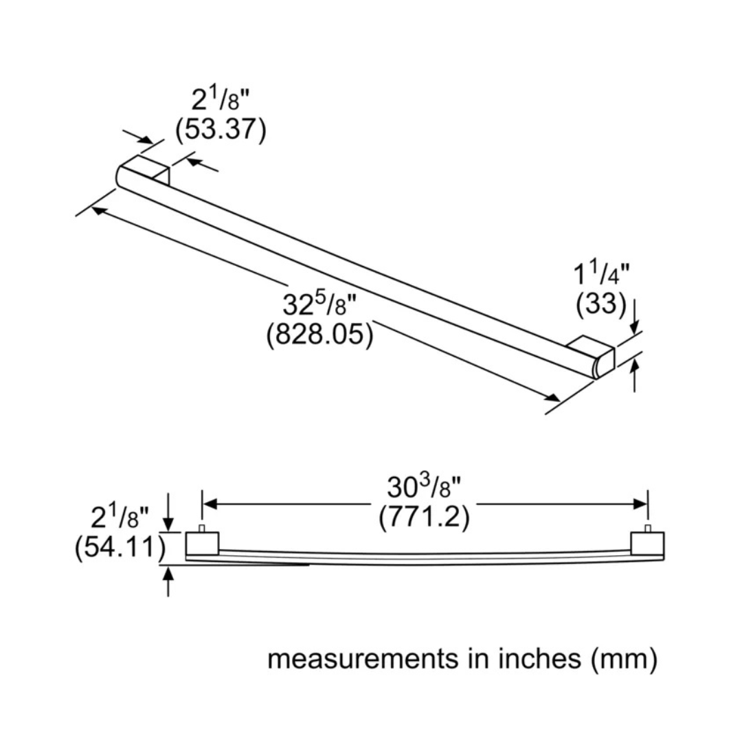Manija de refrigerador  5.9 cm. 2.36" BOSCH B36HNDL800