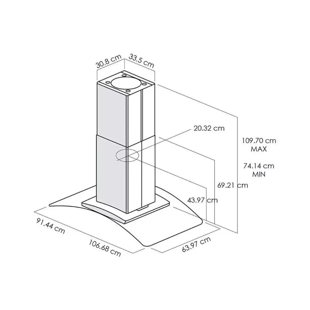 Campana Isla Cingoli Comfort 90cm Inox ELICA - jamesandstevenmx