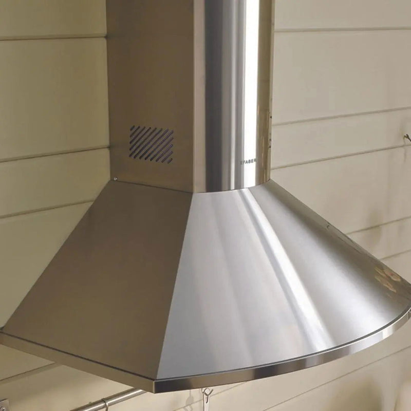 Campana de pared en forma de pirámide redondeada 30" con soplador VAM FABER - jamesandstevenmx