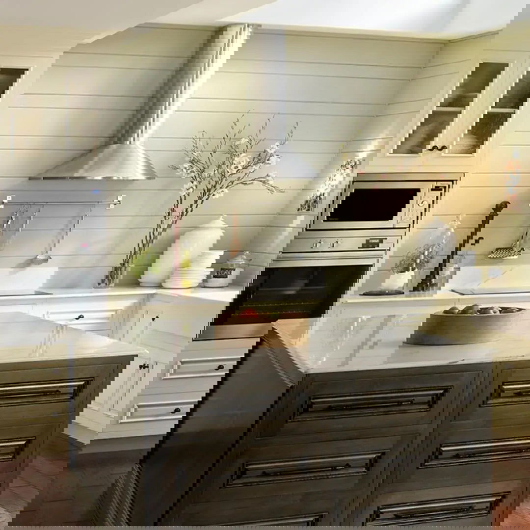 Campana de pared en forma de pirámide redondeada 30" con soplador VAM FABER - jamesandstevenmx