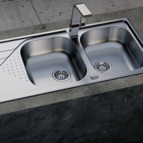 Fregadero doble empotrable 50.0cm  19.69" TEKA TOTAL UNIVERSE 60 T-XP 1½B 1D