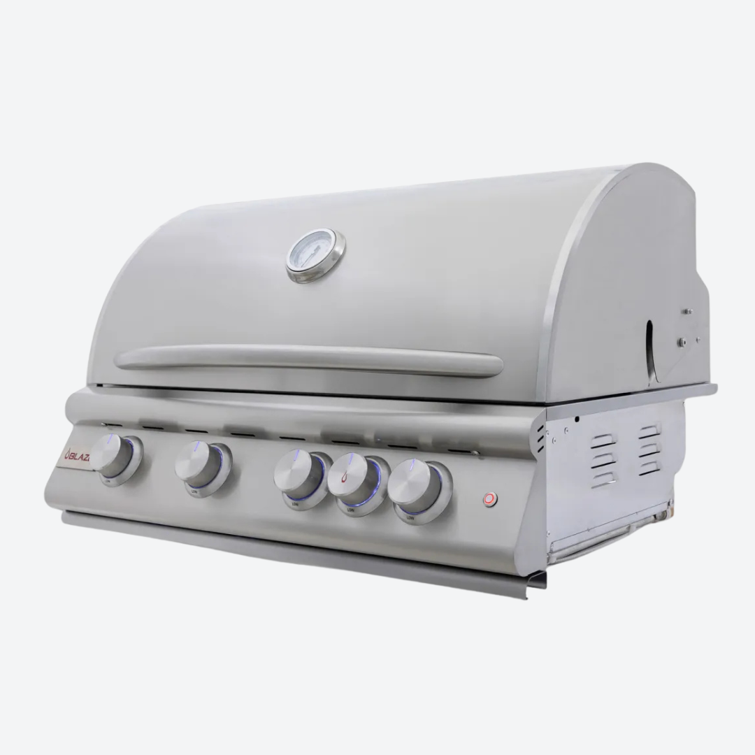 Asador de gas grado marino 4 quemadores con capucha 82.55 cm 32.5″ BLAZE BLZ-4LTE3MG-LP/NG