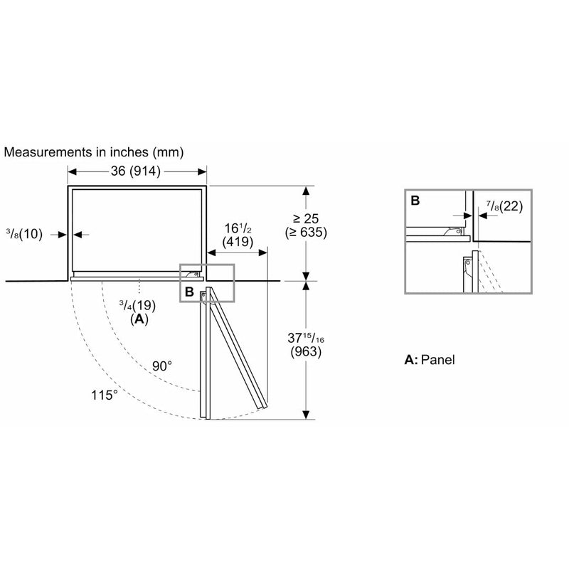 Congelador Inferior Empotrado Custom Panel de 36" Freedom® Thermador - jamesandstevenmx