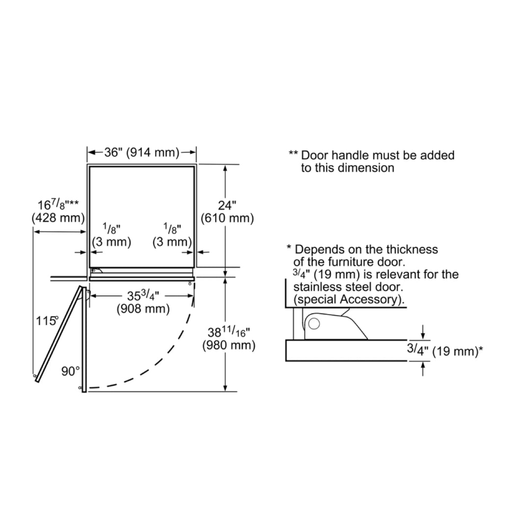 Congelador de Columna Empotrada de 36" Freedom® Thermador - jamesandstevenmx