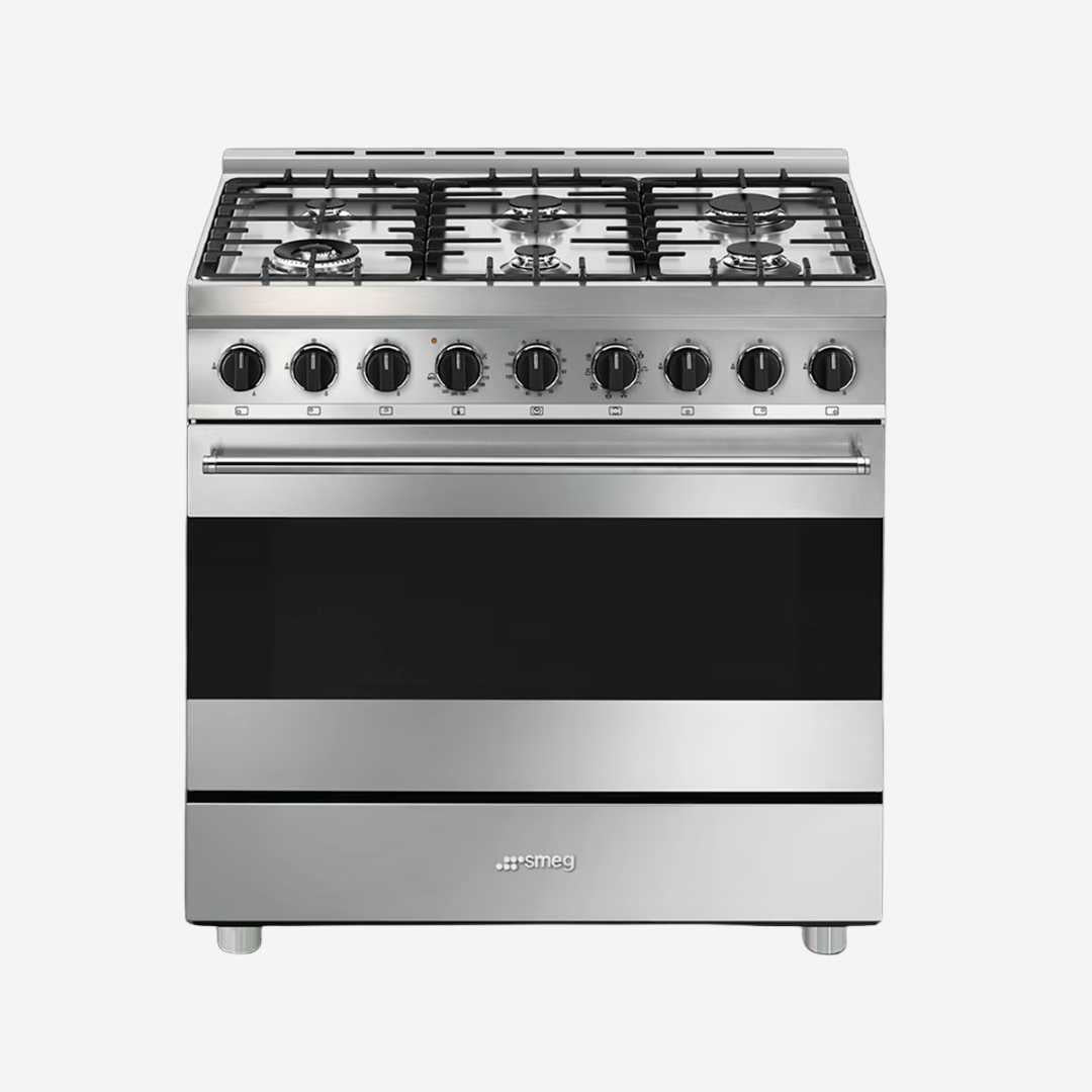 Estufa 90cm 6 quemadores Mista 90 cm  35.43″ SMEG B91GMX2