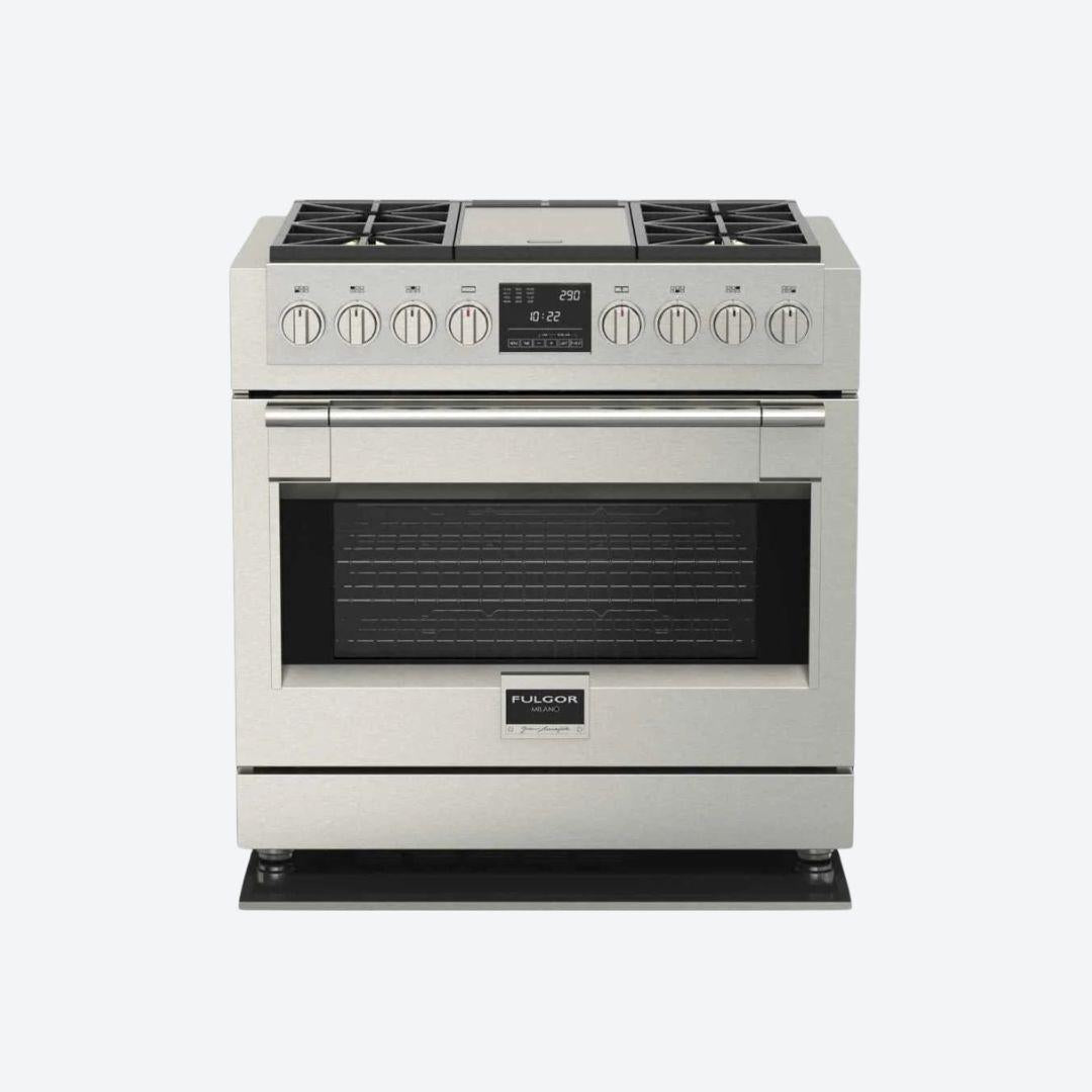 Estufa Profesional con Grill Dual Fuel 91 cm 35.83″ FULGOR MILANO F6PDF364GS1  