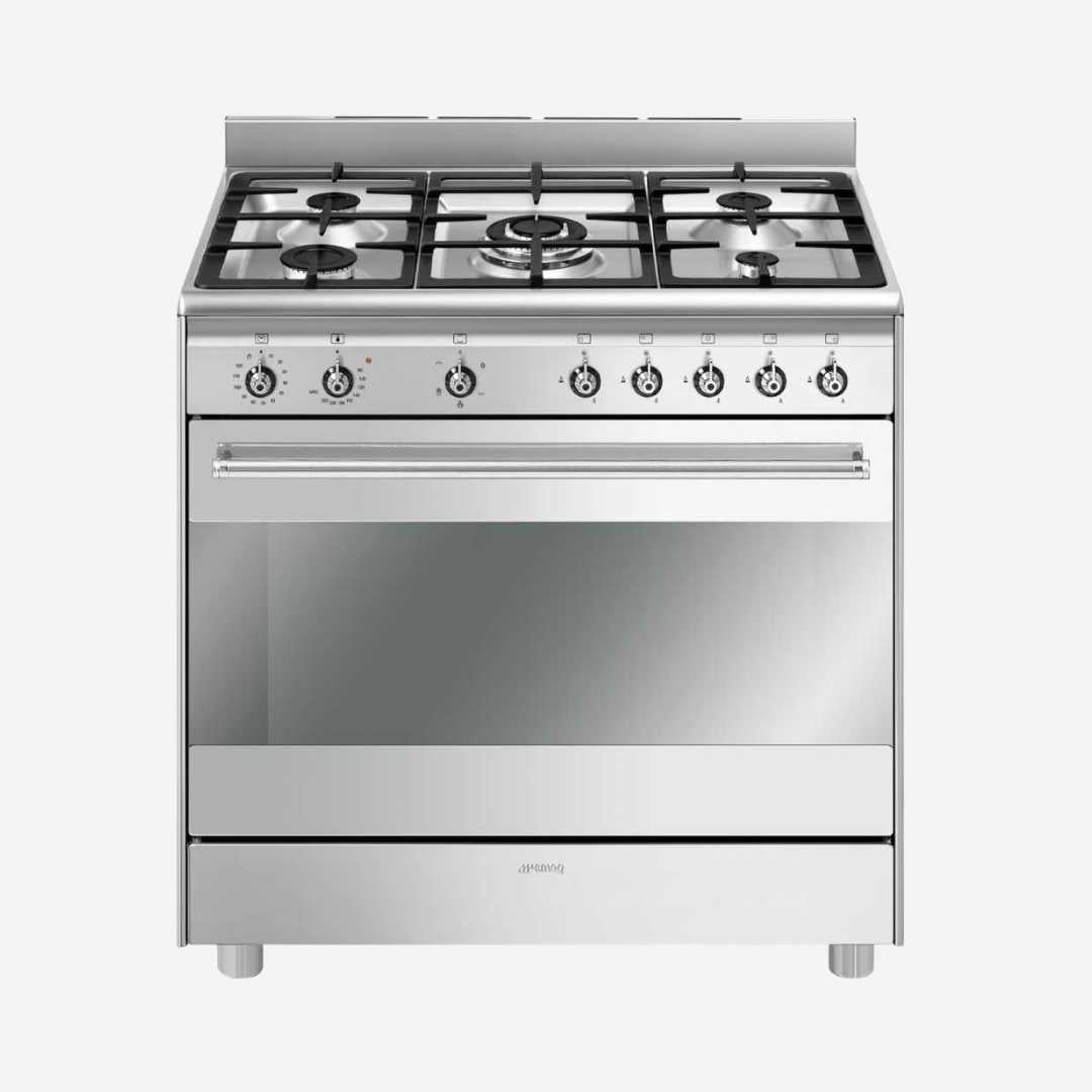 Estufa de piso acero inoxidable 90 cm 35.43″ SMEG SX91VJM2