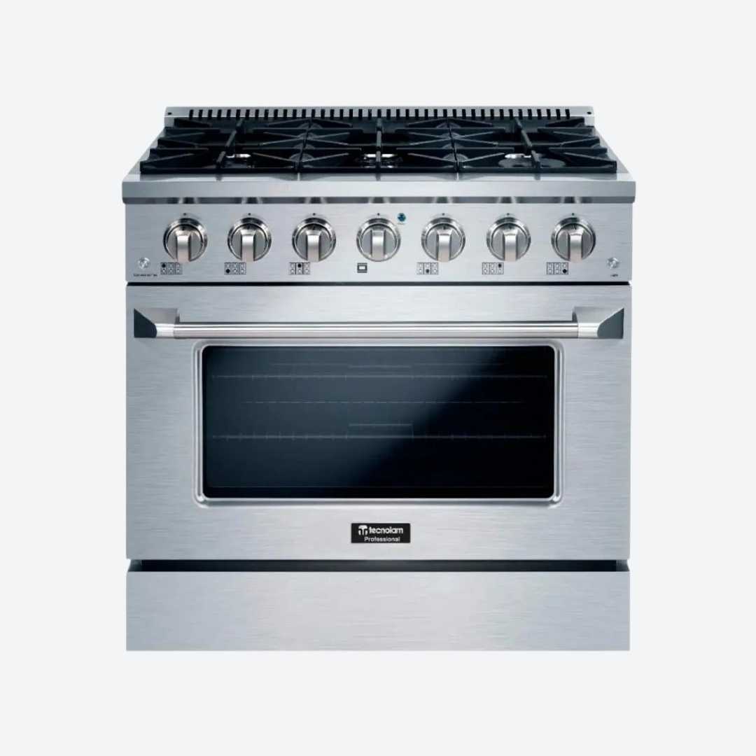 Estufa profesional Gas 91.4 cm 35.98″ TECNOLAM FGR366 - James & Steven