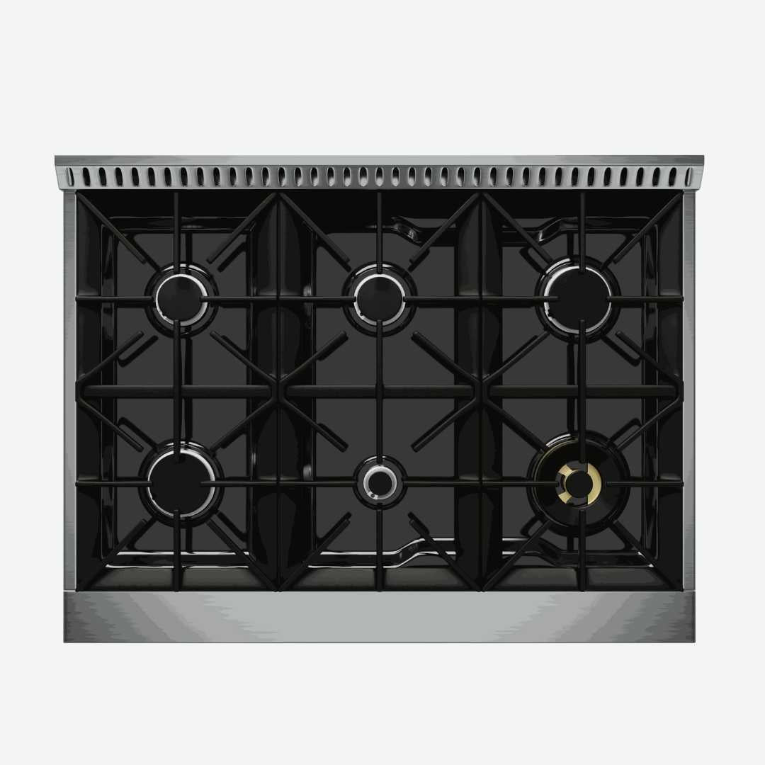 Estufa profesional Gas 91.4 cm 35.98″ TECNOLAM FGR366 - James & Steven