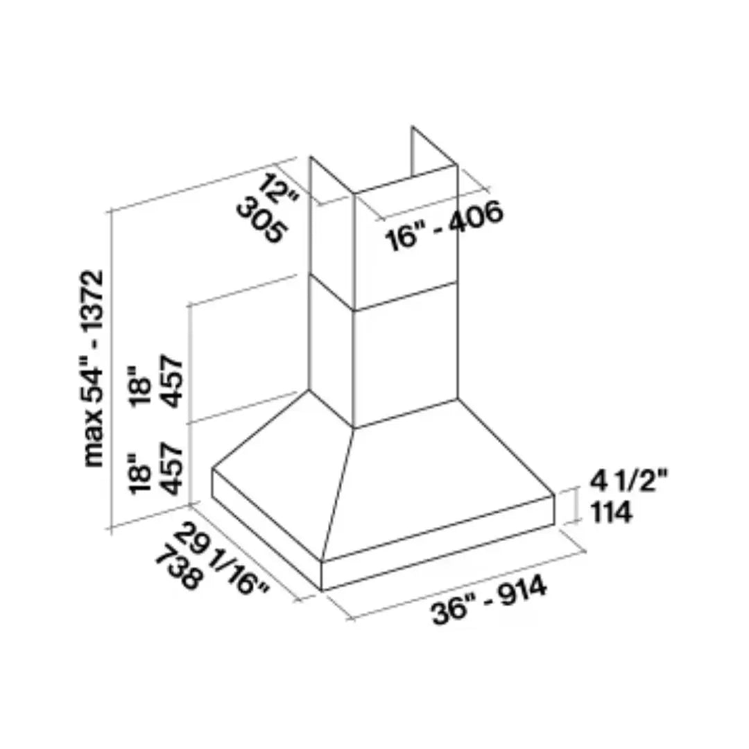 Campana muro Pyramid Pro 90cm FALMEC - jamesandstevenmx