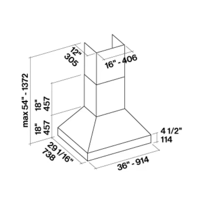 Campana muro Pyramid Pro 90cm FALMEC - jamesandstevenmx