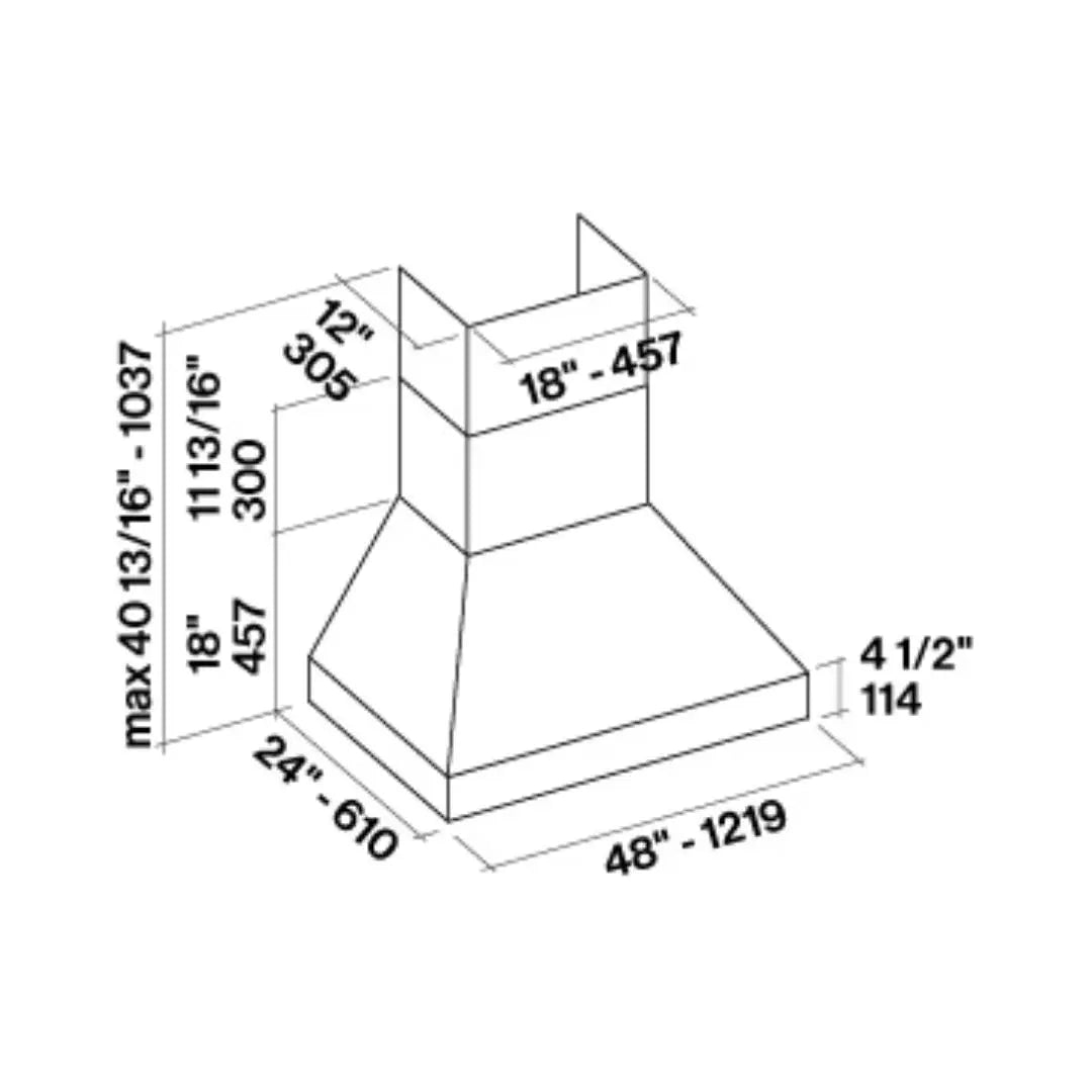 Campana muro Pyramid Pro 120cm FALMEC - jamesandstevenmx