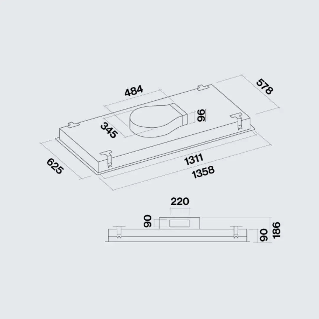 Plafón Nuvola 140cm Inox FALMEC - jamesandstevenmx