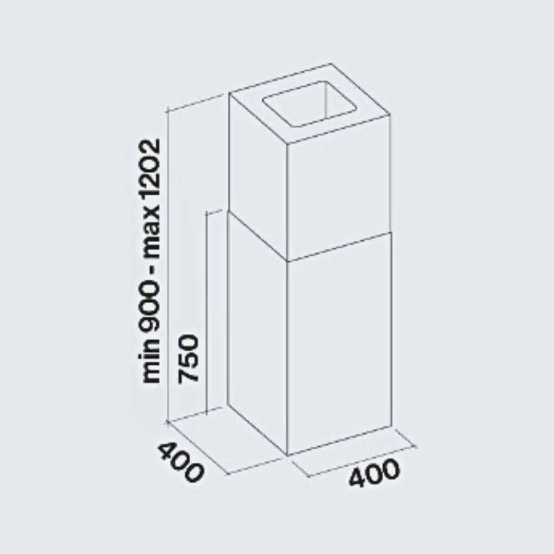 Campana Mira Top (Fasteel) Isla 40cm Inox FALMEC - jamesandstevenmx