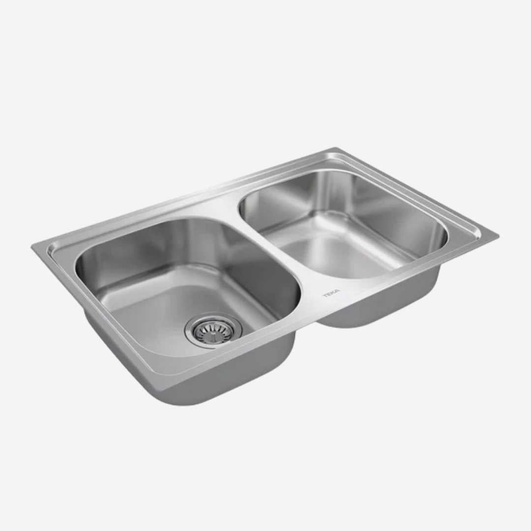 Fregadero empotrable doble tina 50 cm 19.7" TEKA TOTAL UNIVERSE 80 T-XP 2B BW