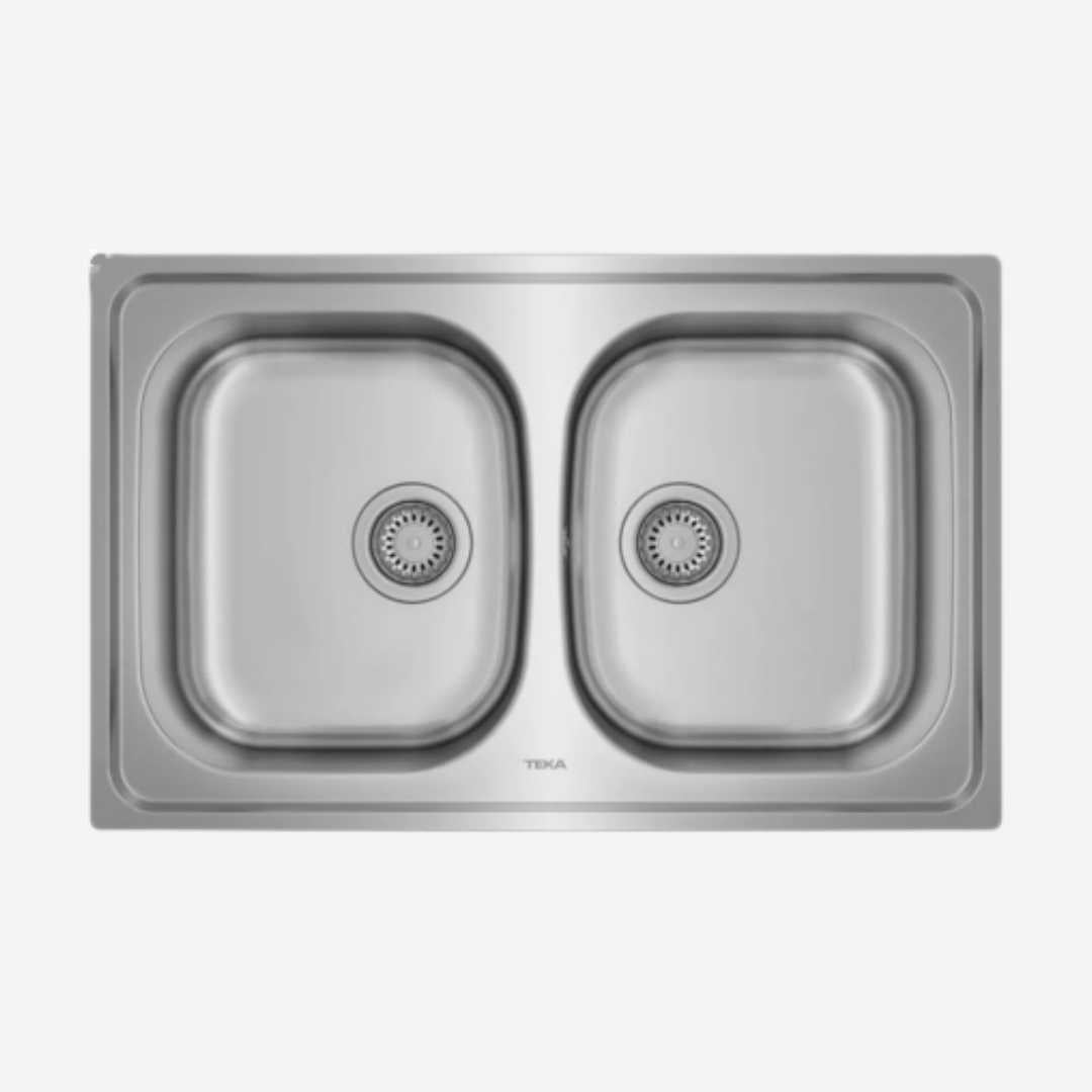 Fregadero empotrable doble tina 50 cm 19.7" TEKA TOTAL UNIVERSE 80 T-XP 2B BW