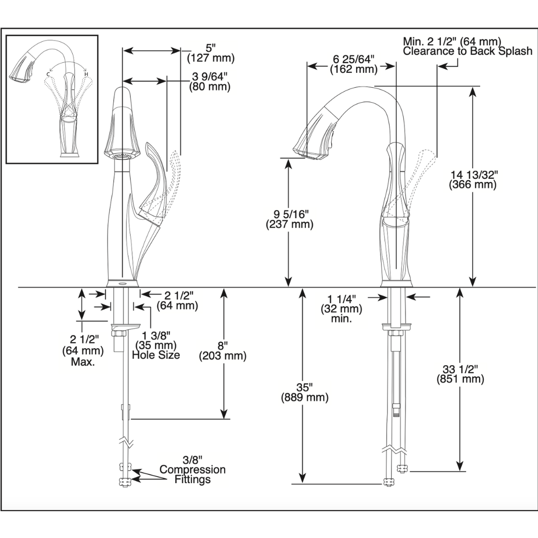 Grifo monomando desplegable DELTA - jamesandstevenmx