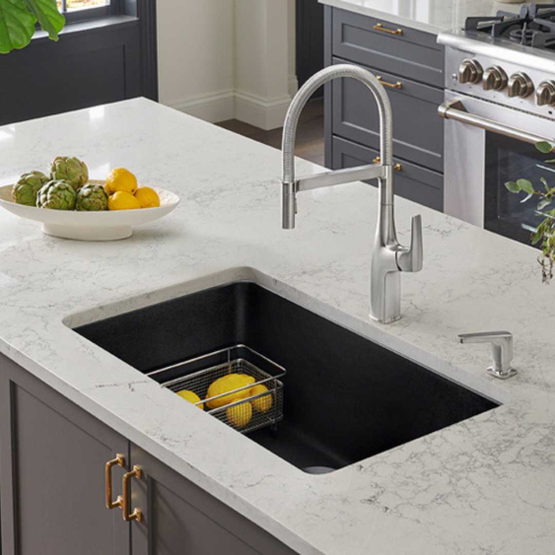 Grifo de Cocina Semi-Profesional Inoxidable 12 cm  4.72″ BLANCO 442676