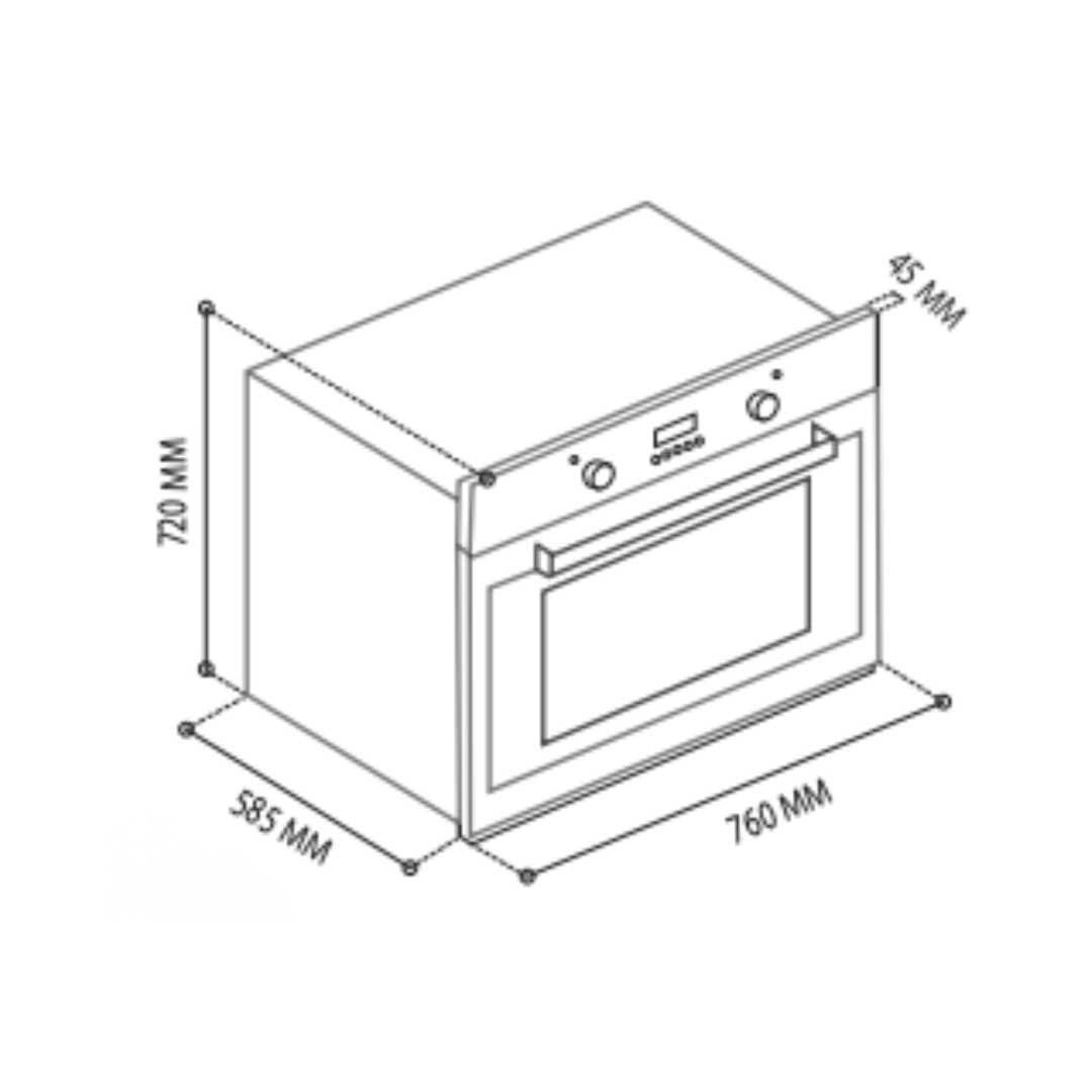 Horno eléctrico empotrable profesional 58.5 cm 23.03″ TECNOLAM SW030