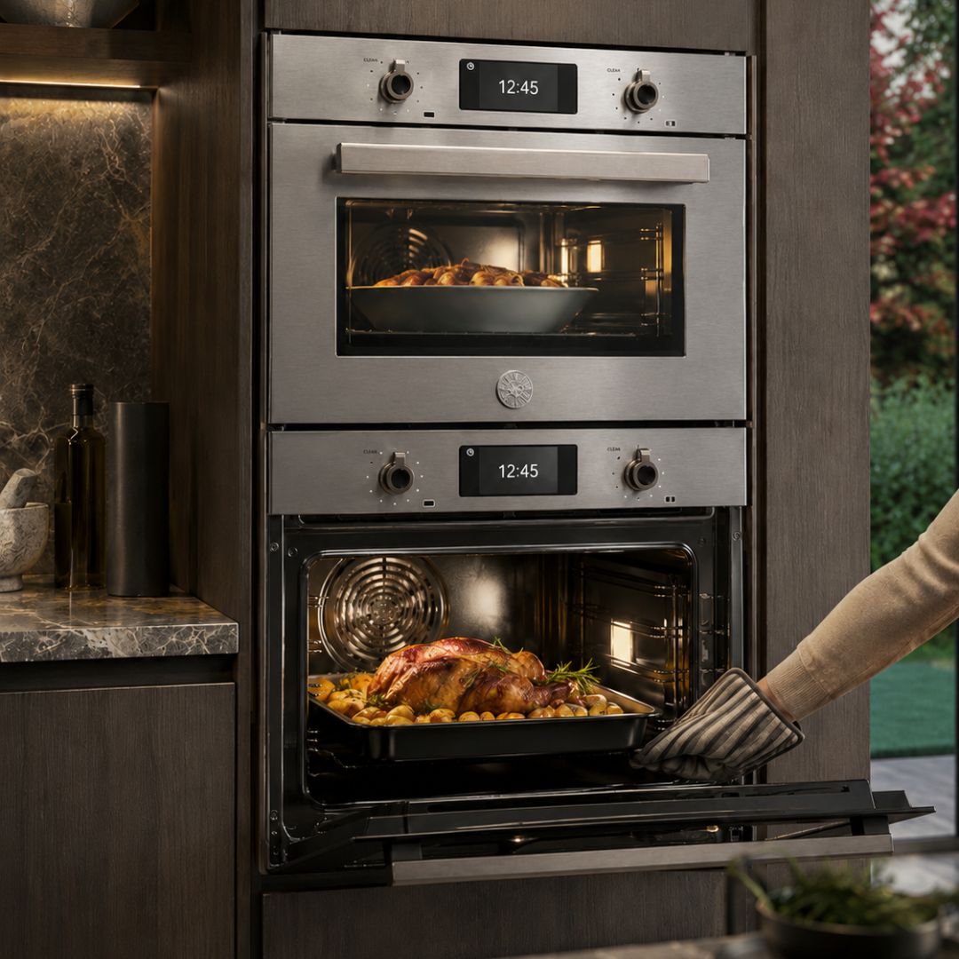 Horno empotrable con vapor 30" Carbonio FPRO30COVTC BERTAZZONI