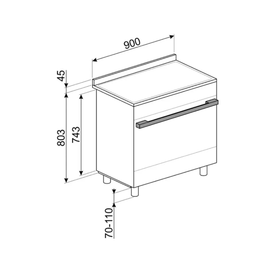 Smeg Estufa a Gas con Horno Eléctrico, 30/76 cm,Portofino