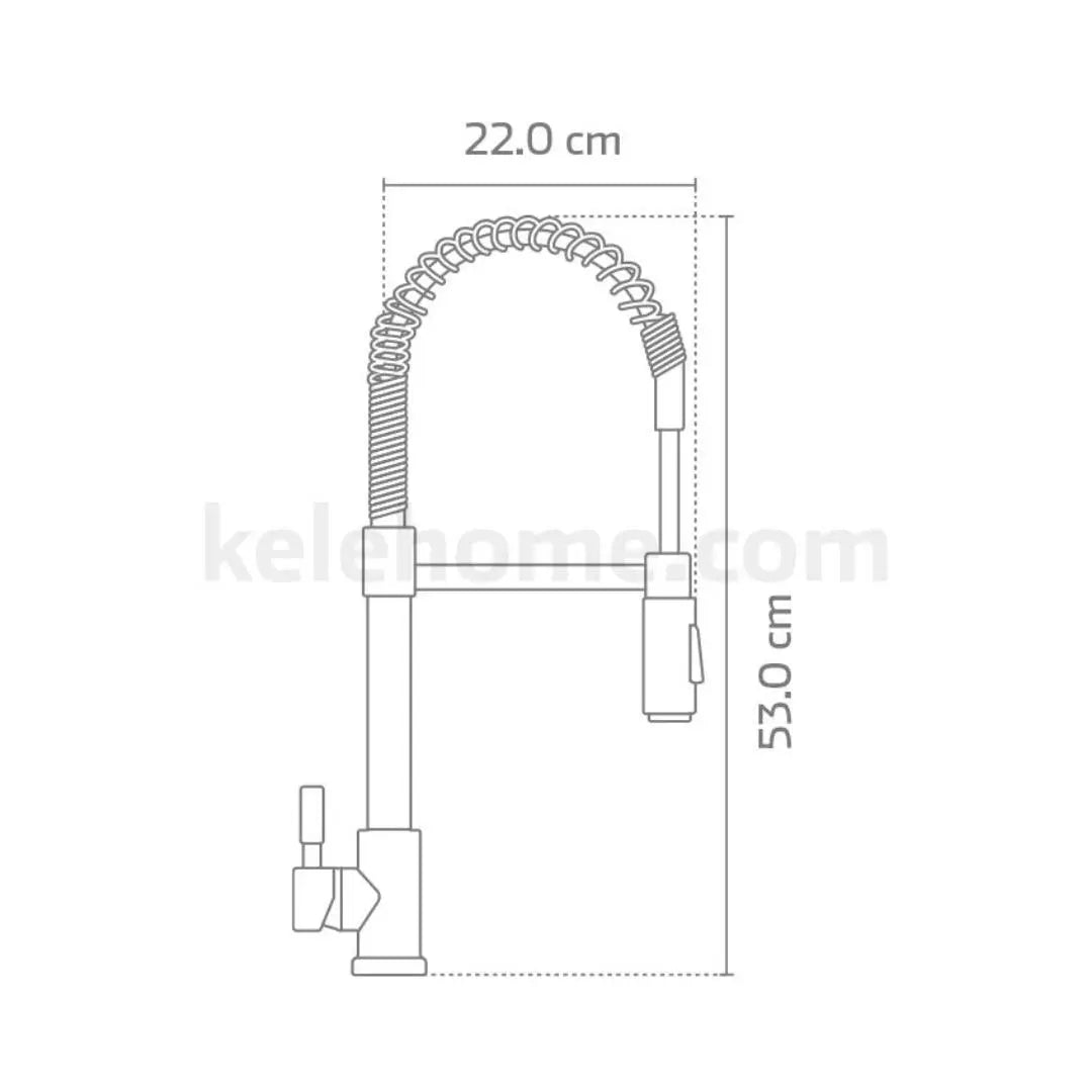 Mezcladora monomando para fregadero Negro Mate. SERIE INOX 304 KSS1230-BK