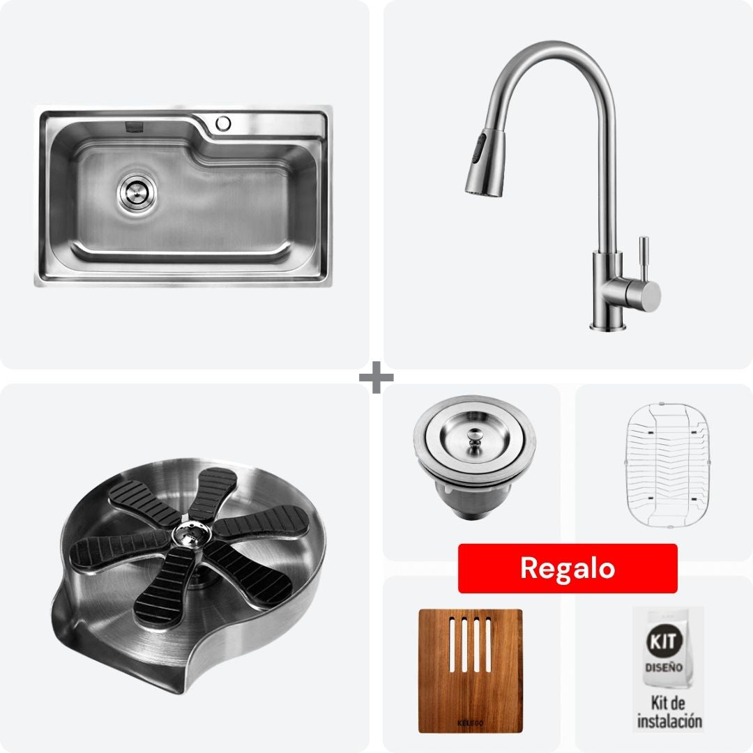 Kit Tarja + Mezcladora + Glass Rinser + Accesorios Kele Go 2 45 cm 17.7" KELE KSS1231 KTS2917 KGR0001-AI
