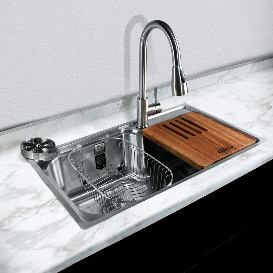 Kit Tarja + Mezcladora + Glass Rinser + Accesorios Kele Go 2 45 cm 17.7" KELE KSS1231 KTS2917 KGR0001-AI