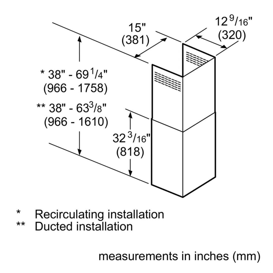 Kit de Extensión de chimenea Masterpiece Thermador - jamesandstevenmx