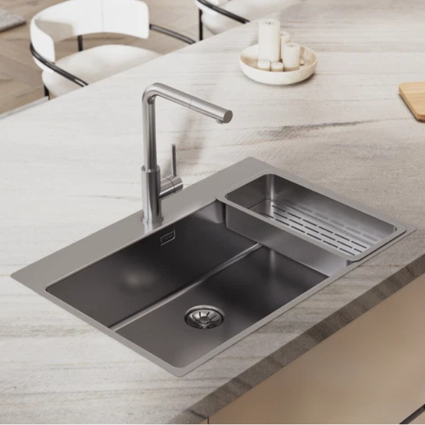 Grifo de cocina monomando con caño alto extraíble 22cm  8.66" TEKA UNI 9331 XP