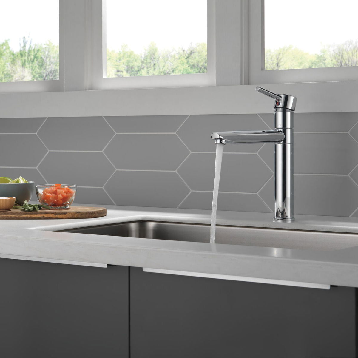 Monomando de Cocina Cromo- Trinsic Delta - jamesandstevenmx