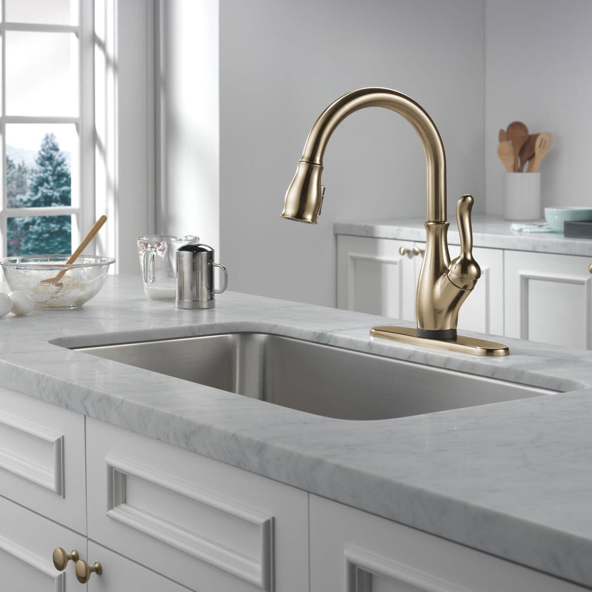 Monomando de Cocina Pull-Down Touch2o® con Tecnología Touchless Leland Delta - jamesandstevenmx