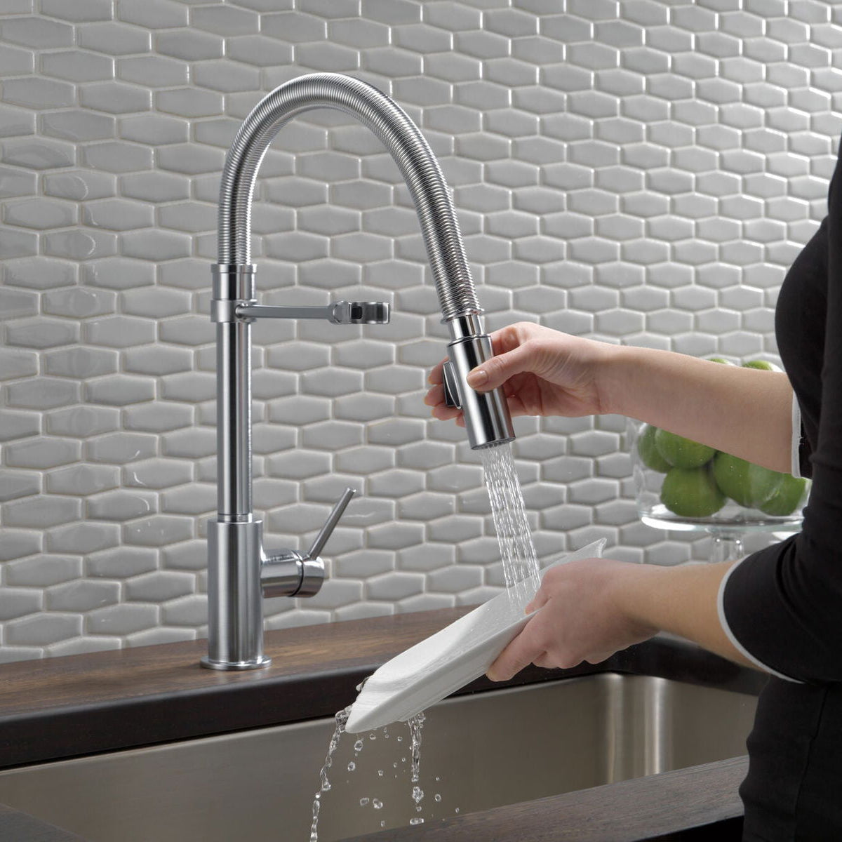 Monomando de Cocina Pull - Down Trinsic Delta - jamesandstevenmx