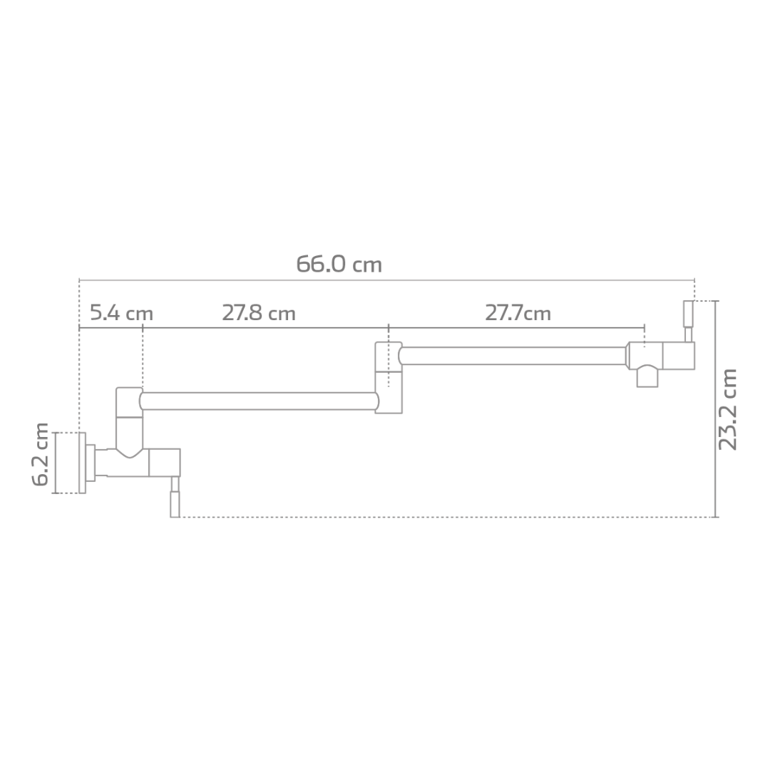 Monomando de pared para ollas 23.2 cm 9.1" KELE KSS2001